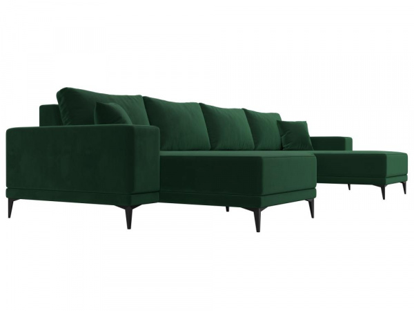 Диван П-образный Льюес Велюр Зеленый 122411