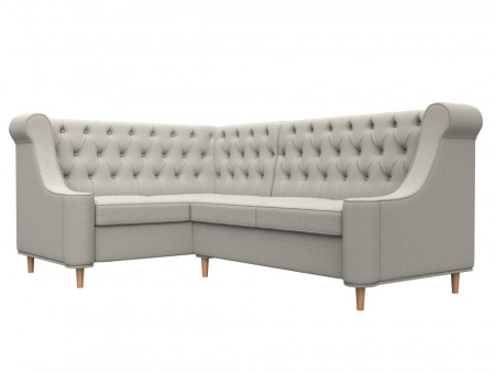 Диван кухонный угловой Бронкс левый угол Рогожка Амур бежевый 123978L